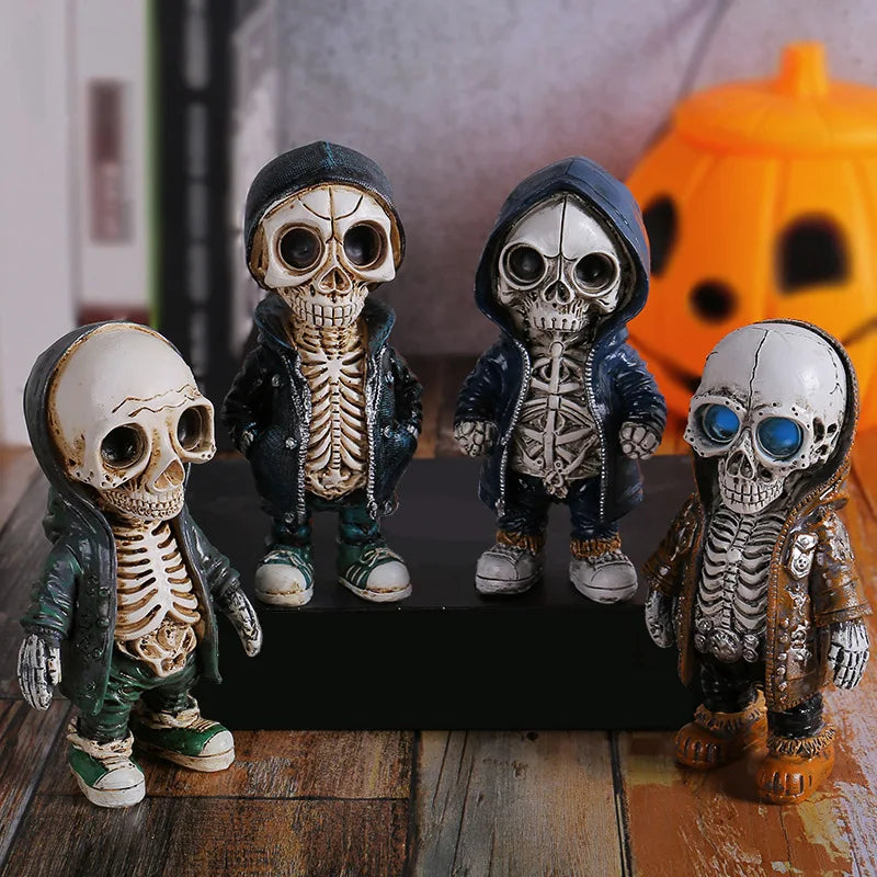 Halloween Skeleton Doll Resin Ornament Alien Hoodie Ghost Festival Party Desktop Courtyard Decorationv Oasis Select