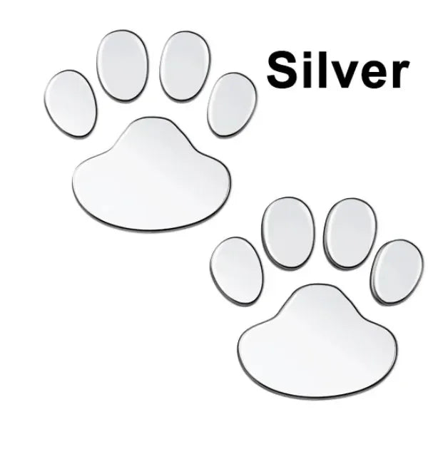 1/2/3/4pairs Door Mirror Cat Dog Footprint Puppy Claw Car Stickers Footprint Sticker Windshield Decals Bumper Car Window Decals Oasis Select Silver 1pair
