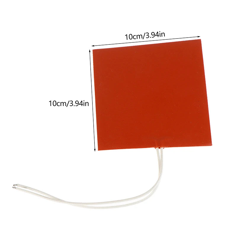 Hot Sale 40W 12V Silicone Heating Pad Square Rubber Heat Mat Heated Bed Plate Flexible Waterproof 3D Printer Oasis Select