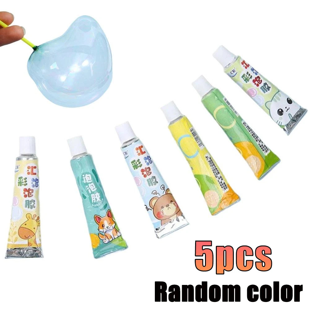 10PCS Fun Blowing Rubber Air Balloon Aluminum Tube Bubble Wrap Carnival Reward Package Game Children Birthday Party School Gift Oasis Select 5pcs Random