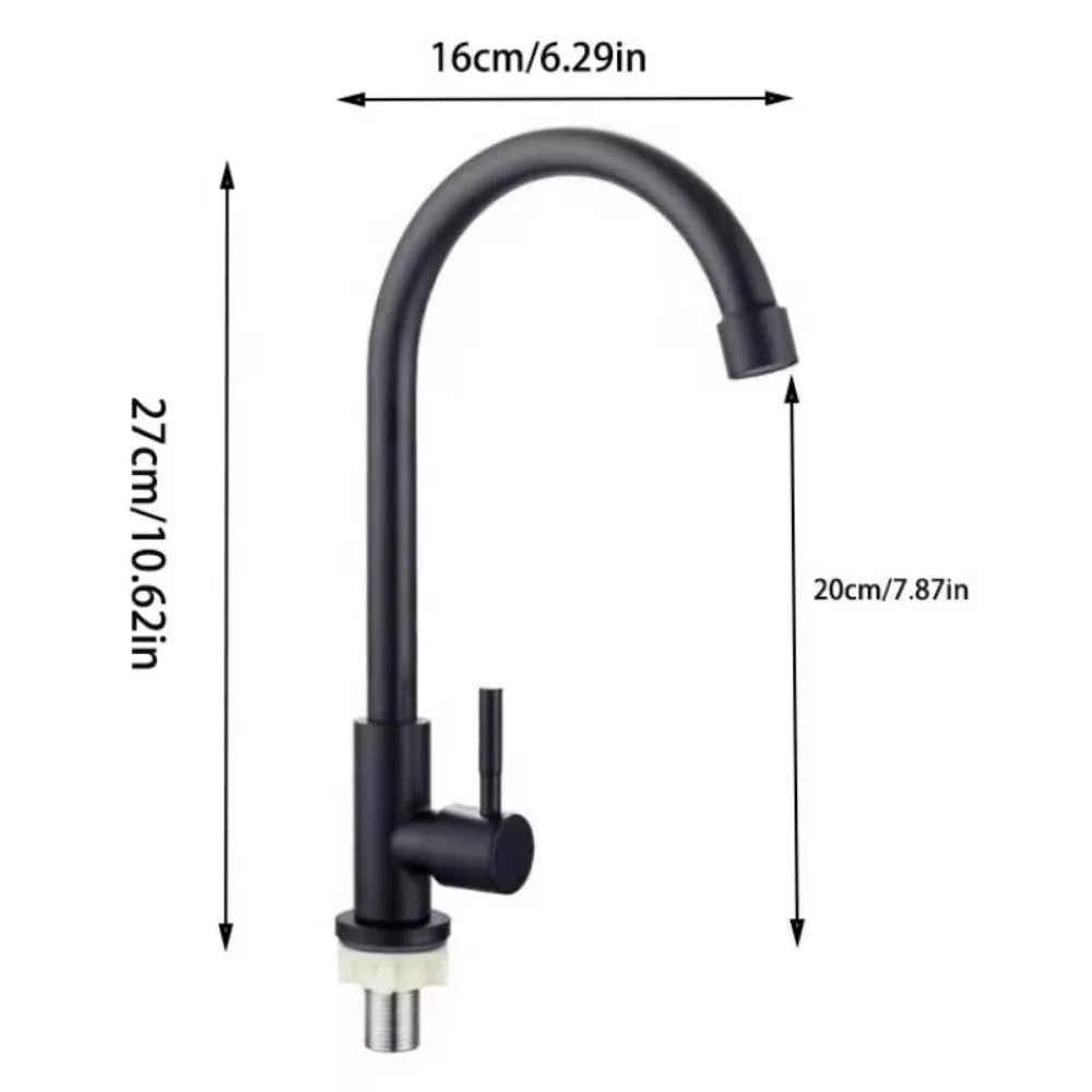 Universal Plastic Kitchen Faucet Rotating Black Single Cold Water Taps Single Handle Flexible Water Tap Nozzle Tap Sink Oasis Select