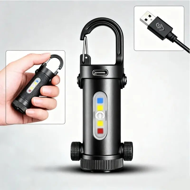 800LM USB-C Rechargeable Keychain Flashlight – IPX4 Mini EDC