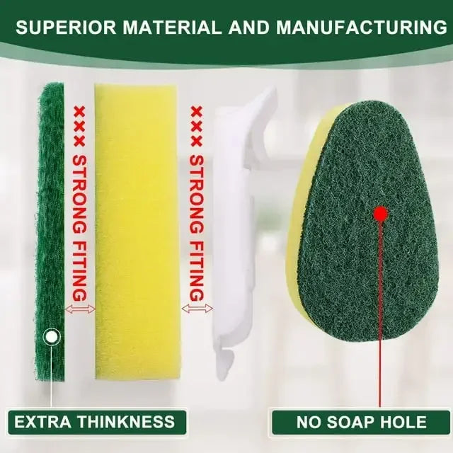7Pcs Heavy Duty Dish Wand Sponge Refill Replacement Heads for Kitchen Sink Cleaning Dish Wash Sponge Oasis Select