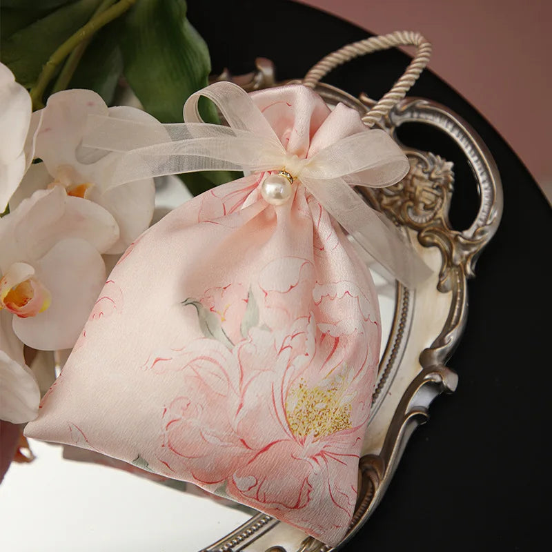 Vintage Floral Drawstring Candy Gift Bags – Wedding & Shower