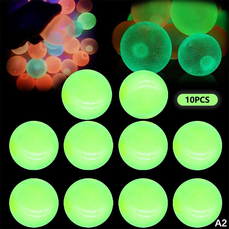5/10Pcs Glow-in-the-Dark Sticky Ceiling Balls Fidget Toys Stress Relief Sensory Wall & Ceiling Decor Glows Balls Oasis Select A2