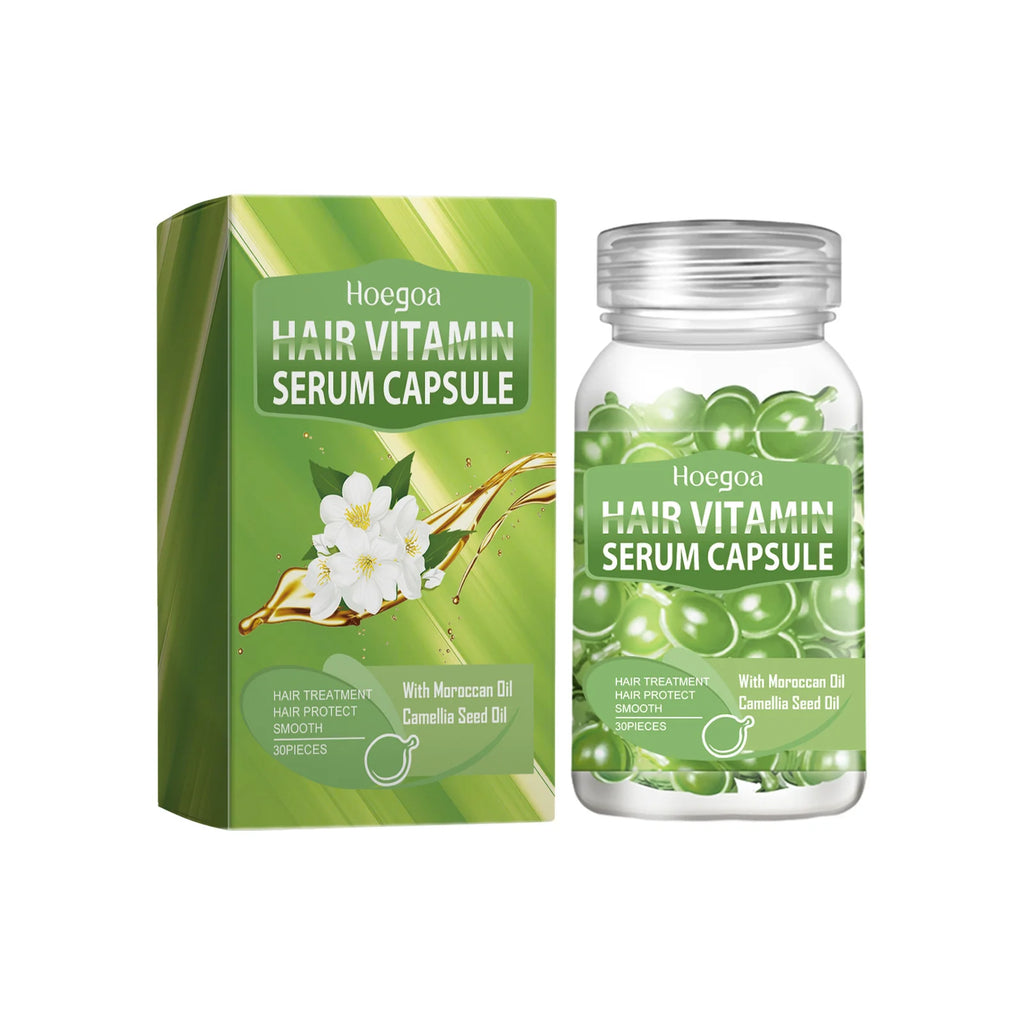 Smooth Hair Vitamin Capsule Repairing Frizzy Dry Improve Split Hair Restore Soft Shiny Moroccan Nourishing Hair Care Essence Oasis Select Camellia Seed Oil