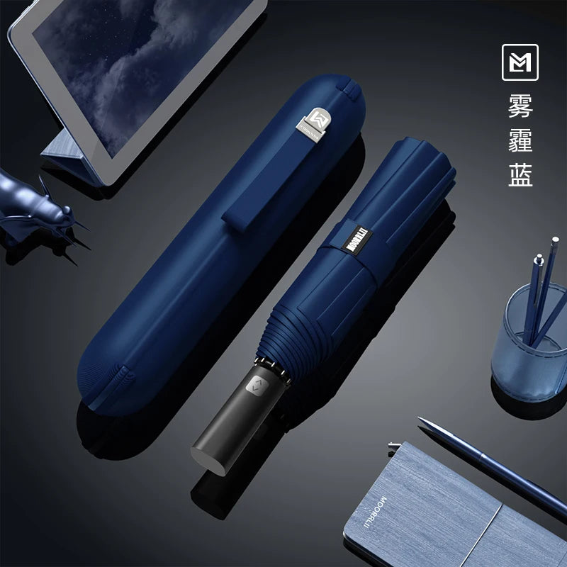Full-automatic folding thickened umbrella large strong wind-resistant reinforced automatic umbrella Oasis Select 106cm blue