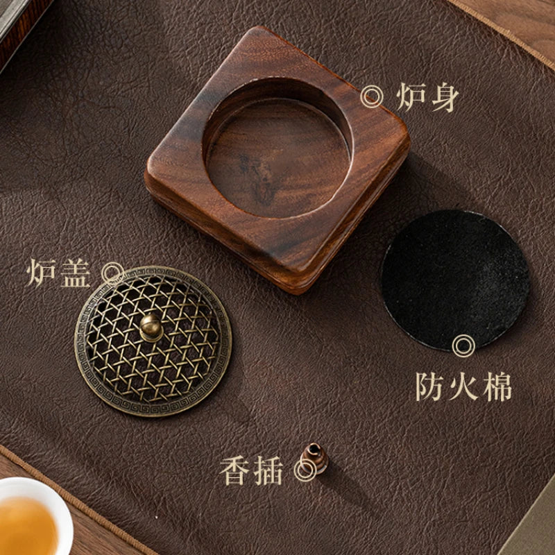 Domestic Indoor Tea Ceremony Walnut Aromatherapy Stove Chinese Incense Stick Incense Burner Oasis Select
