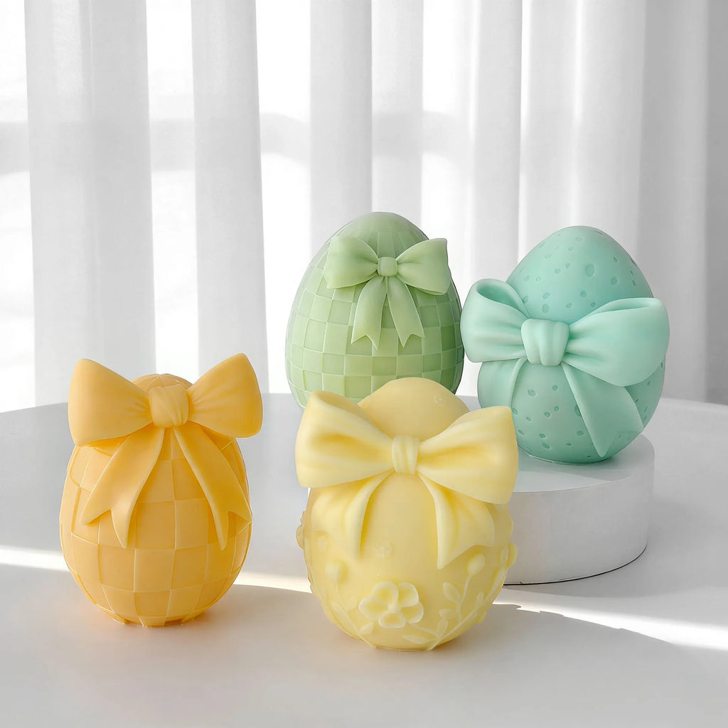 Bow Egg Scented Candle Mold Decorative Easter Egg Mold Diffuser Stone Mold Bowknot For Candle Making Gifting Diy Craft Oasis Select