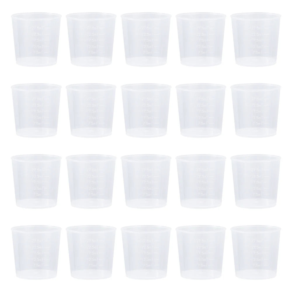 30ml Plastic Graduated Measuring Cups for Resin – 20 Pack