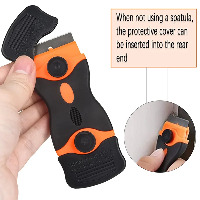 Cleaning Scraper Window Glass Ceramic Scraper Two Kinds Blade Plastic Handle Automotive Film Sticker Remover Oasis Select OrangeRed 1knife 20 blad