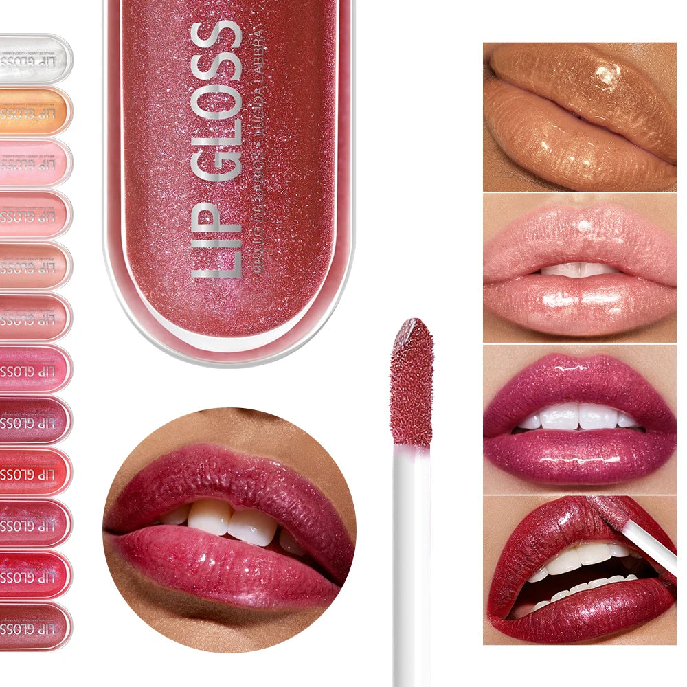 USHAS 12-Color Glitter Lip Gloss – Metallic & Moisturizing