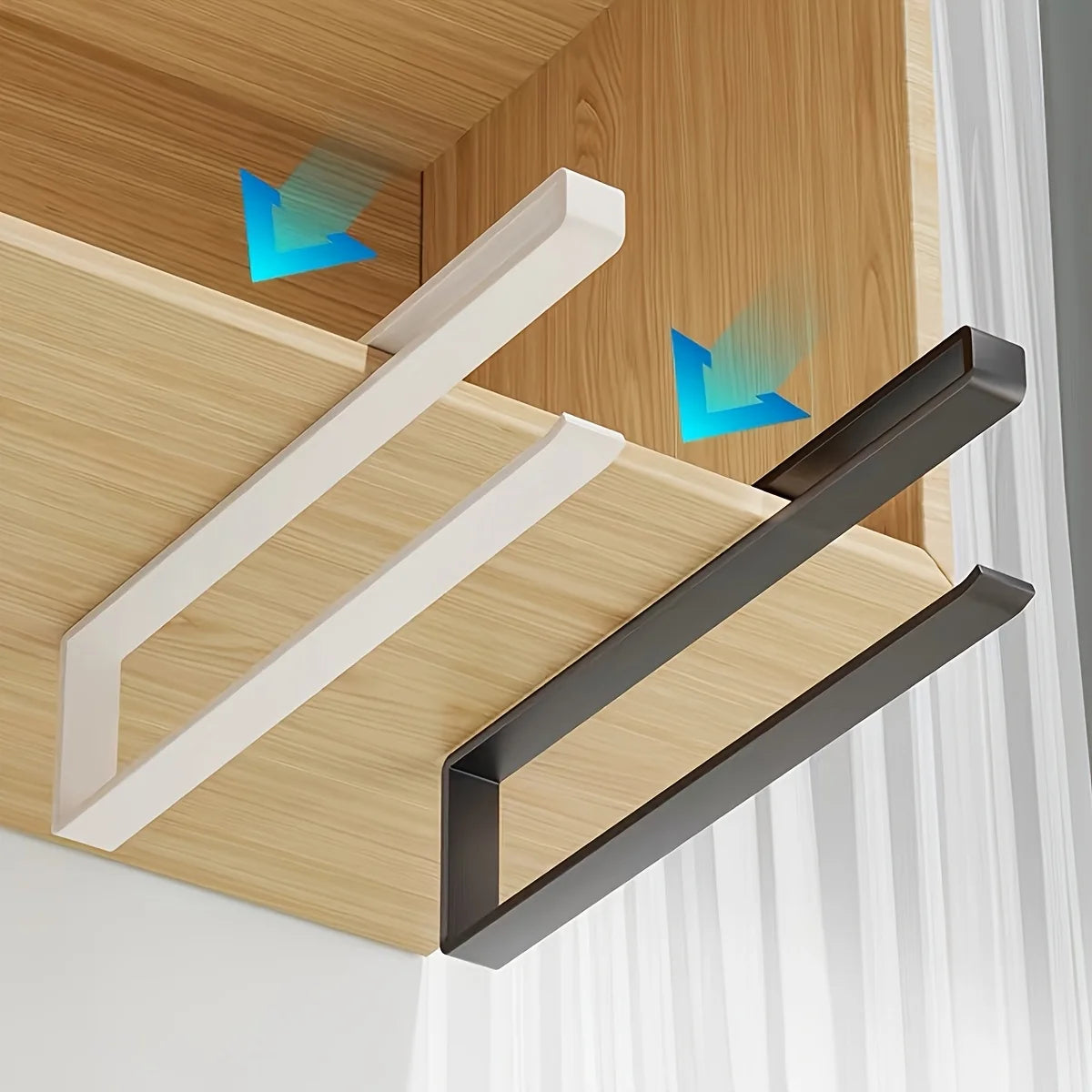 1pc hanging toilet paper holder black/white household storage rack roll paper holder towel rack kitchen bracket Oasis Select