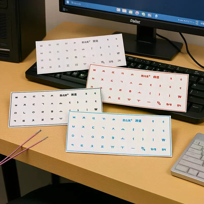 [Korean Language] Tear-Off Film Keyboard Sticker Desktop Laptop Key Sticker Single Film Universal Transparent Engraving Sticker Oasis Select