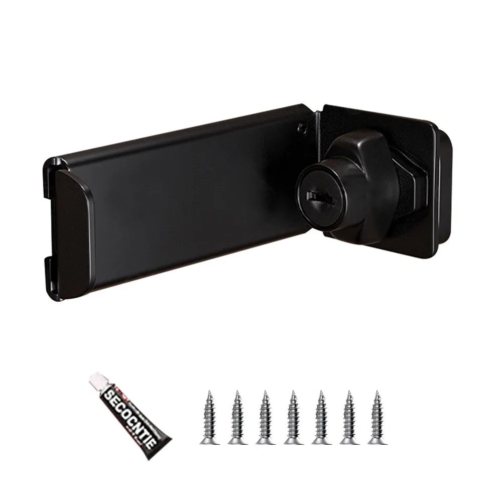 New Stainless Steel Door Clasp Lock 90 Degree Anti-theft Padlock Hasp Right Angle Burglar-proof Door Hasps Door Oasis Select Black Style 2