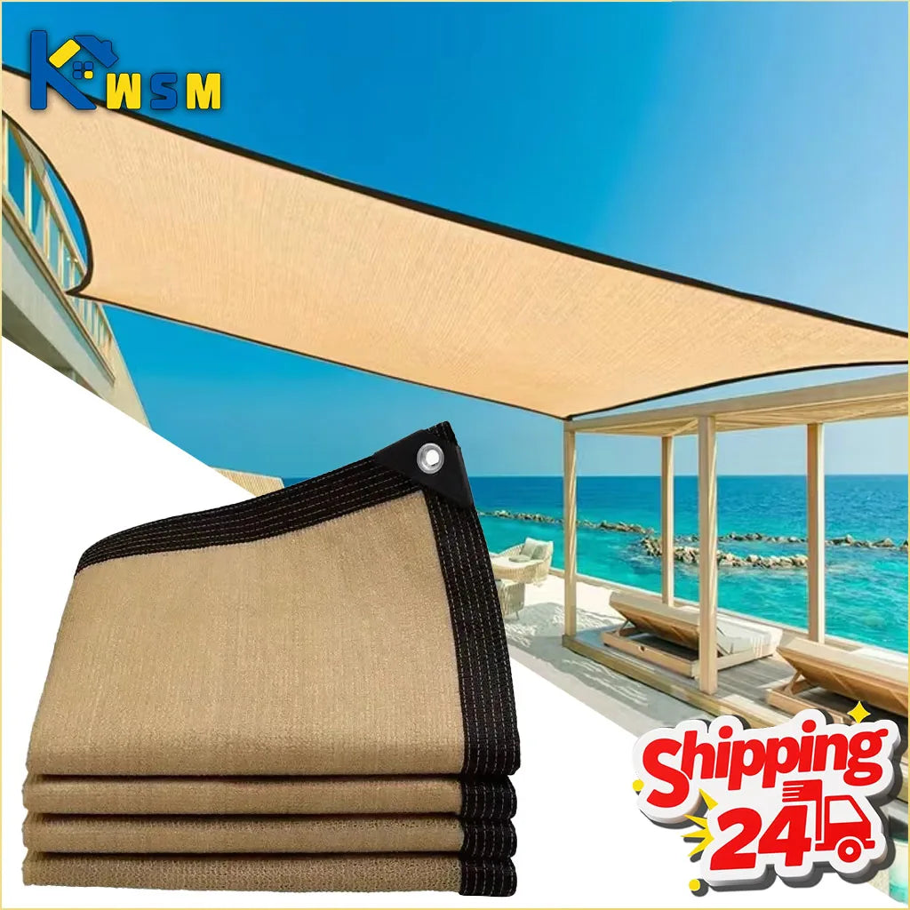 1-3PCS 2x2m 2x4m Sun Shade Net Reinforced Edges Punched Holes Shade Fabric Thickened Insulation Mesh Summer Outdoor Shading Oasis Select