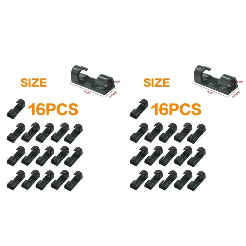 20/40pcs Adhesive Cable Clips Wire Holder For Wall Strong Self-Adhesive Stickers Cord Management Organizer For Desk Car Office Oasis Select Big Black 32PCS