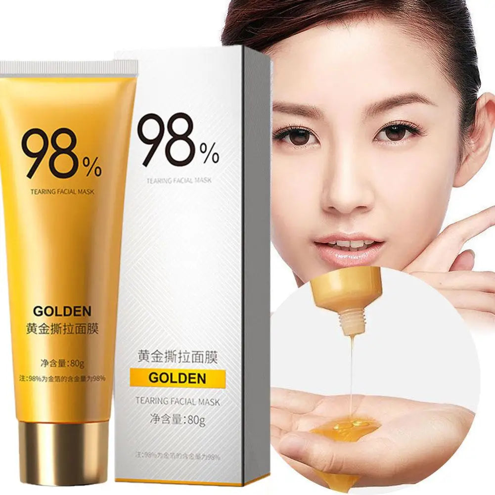 Gold Peel Off Mask Gold Collagen Facial Mask Moisturizing Exfoliating Remove Blackheads Acne Oil-Control Shrink Pores Skin Care Oasis Select