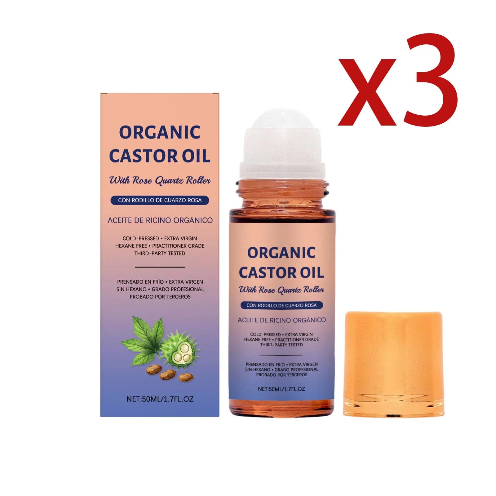 Castor Oil Soothing Essence Ball Relieve Dryness Brighten Deep Hydration Nourish Improve Skin Condition Skin Moisturizing Serum Oasis Select 3x50ml