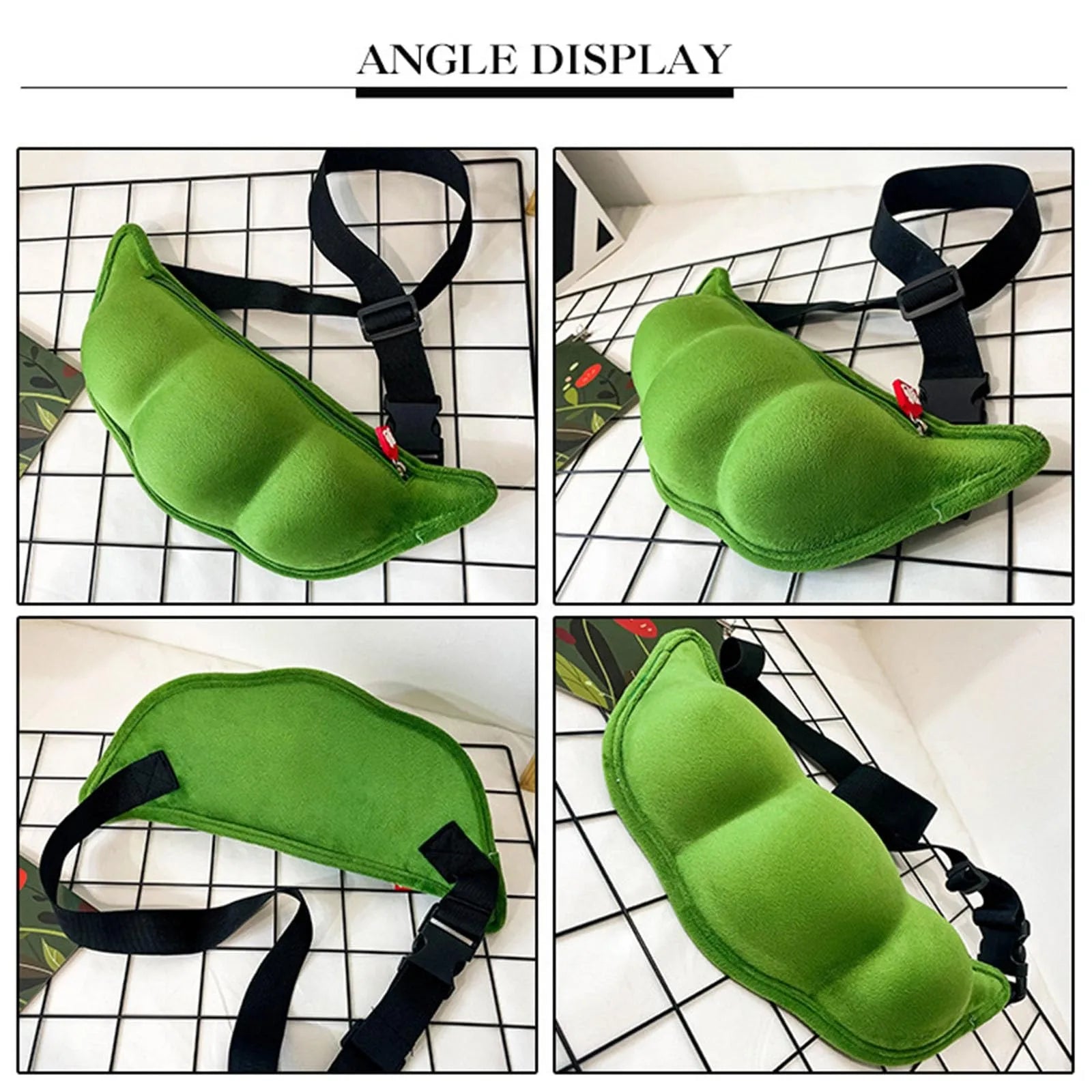 Edamame Plush Crossbody Bag – Fun Novelty Shoulder Bag Novelty Crossbody Bag Oasis Select