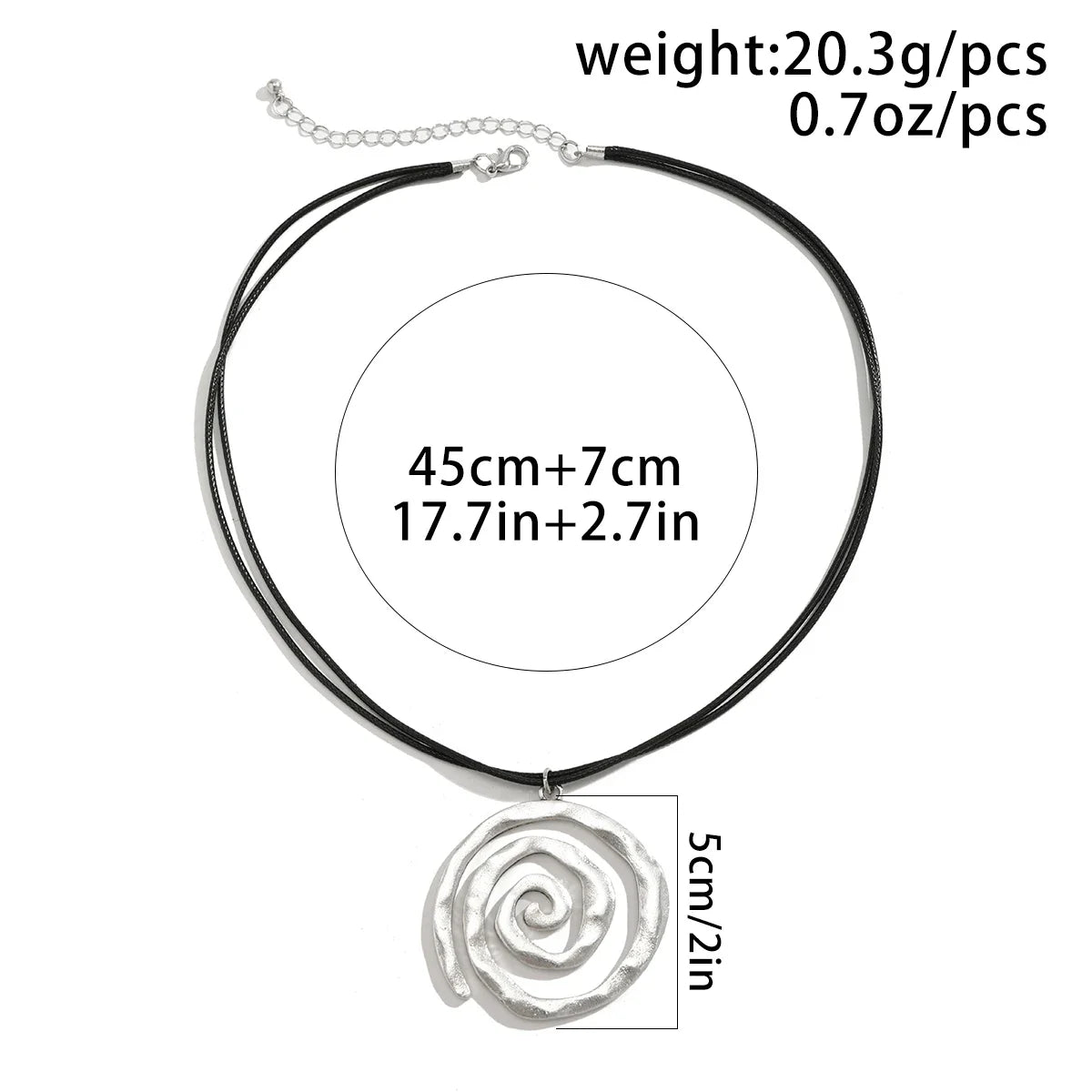 Ethnic Creative Big Spiral Conch Pendant Necklace Women Goth Adjustable Leather Wax Thread Chain Holiday Y2K Jewelry Accessories Oasis Select