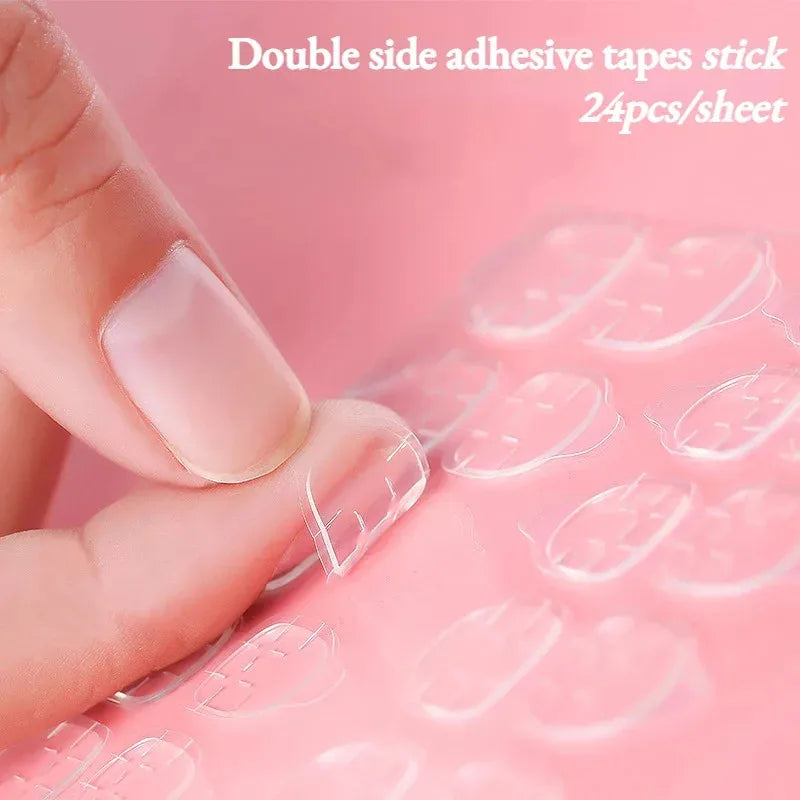 10/20/40/60sheet Double Side Nail Glue Sticker Adhesive Tabs For Fake Nails Supre Sticky Waterproof Breathable Nail Jelly Glue Oasis Select