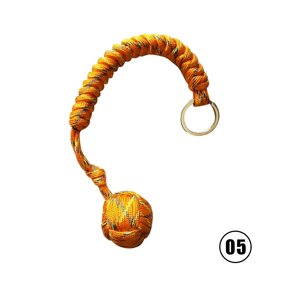 Monkey Fist Paracord Keychain with Steel Ball | EDC Survival