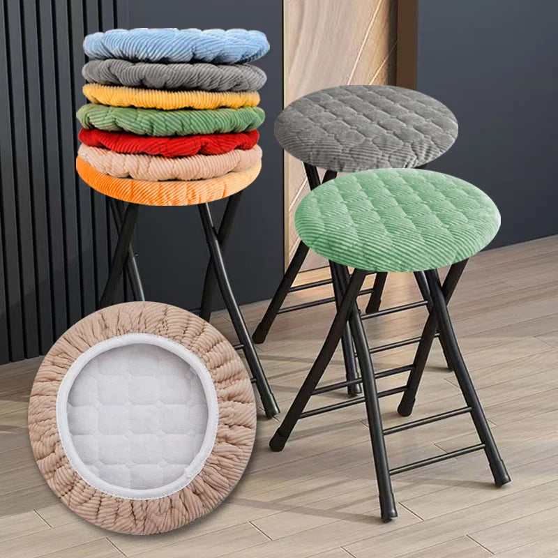 2pcs Thick Soft Round Stool Covers,Elastic Seat Cushions for Wood Iron Stool 25-30cm,Washable All-Season Chair Cover Dining Room Oasis Select