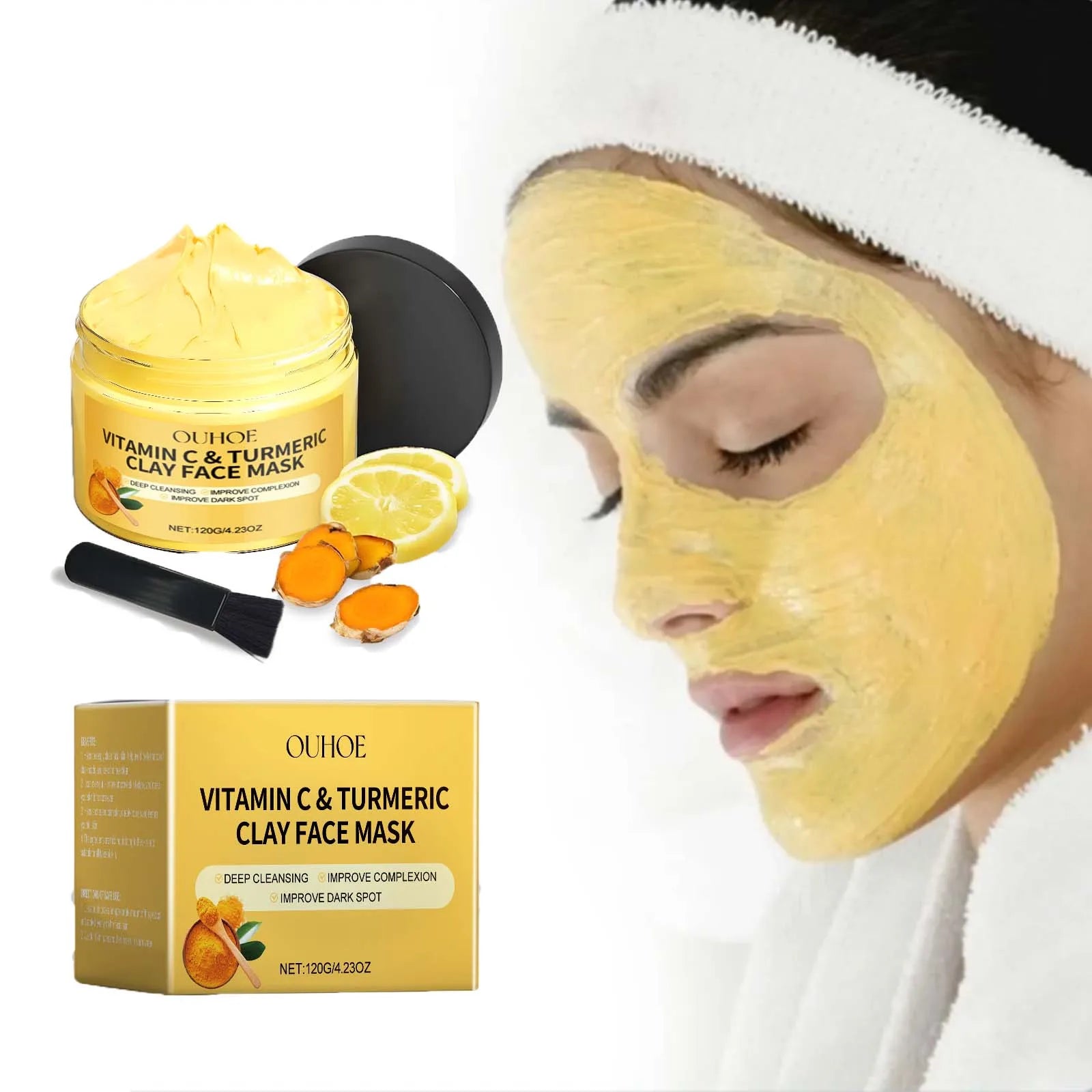 Vitamin C Turmeric Clay Mask – Deep Cleanse & Brighten Clay Face Mask Oasis Select