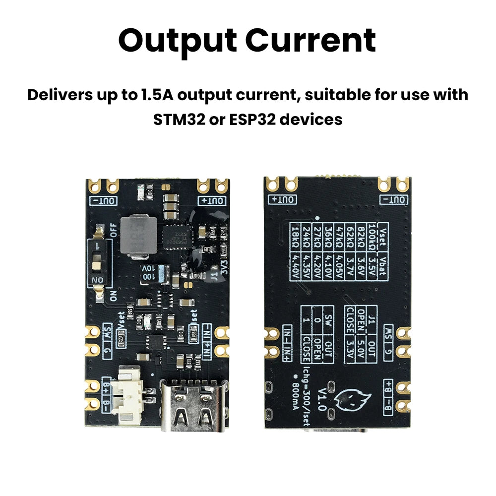 3.3/5V output MCU UPS uninterruptible power supply module 1.5A/1A lithium battery charge Seamless Switch Supply for STM32 ESP32 Oasis Select