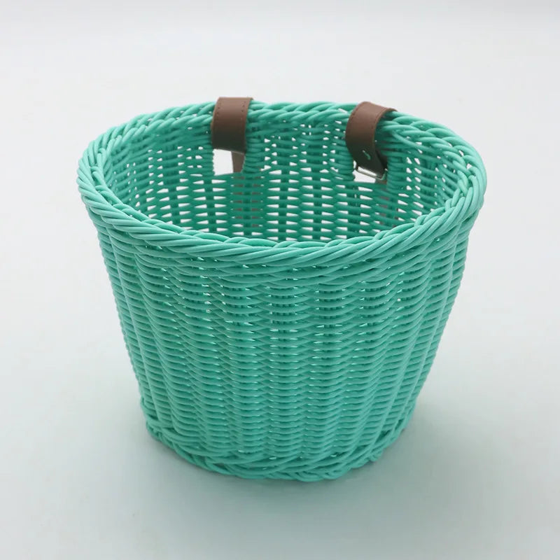 Eco-friendly Woven Rattan Baskets - Fit Scooters Baby Walkers Children's Bikes & Electric Vehicles Multiple Sizes Rattan Basket Oasis Select Green C 21x17x16CM