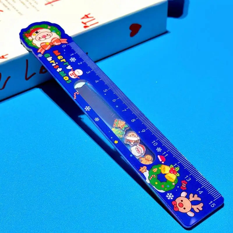 Cartoon Santa Claus Snowman Christmas Ruler Creative Drawing Painting Tool Reward Stationery Student Gift School Supplies Oasis Select A3