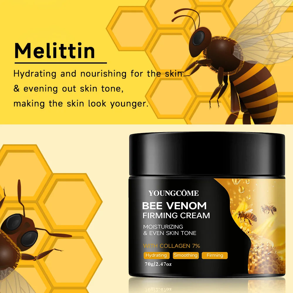 Premium Bee Venom Cream Face Neck Collagen Boost Skin Firming Lifting Natural Hydrating Moisturizer Non Greasy Gentle Care Impro Oasis Select