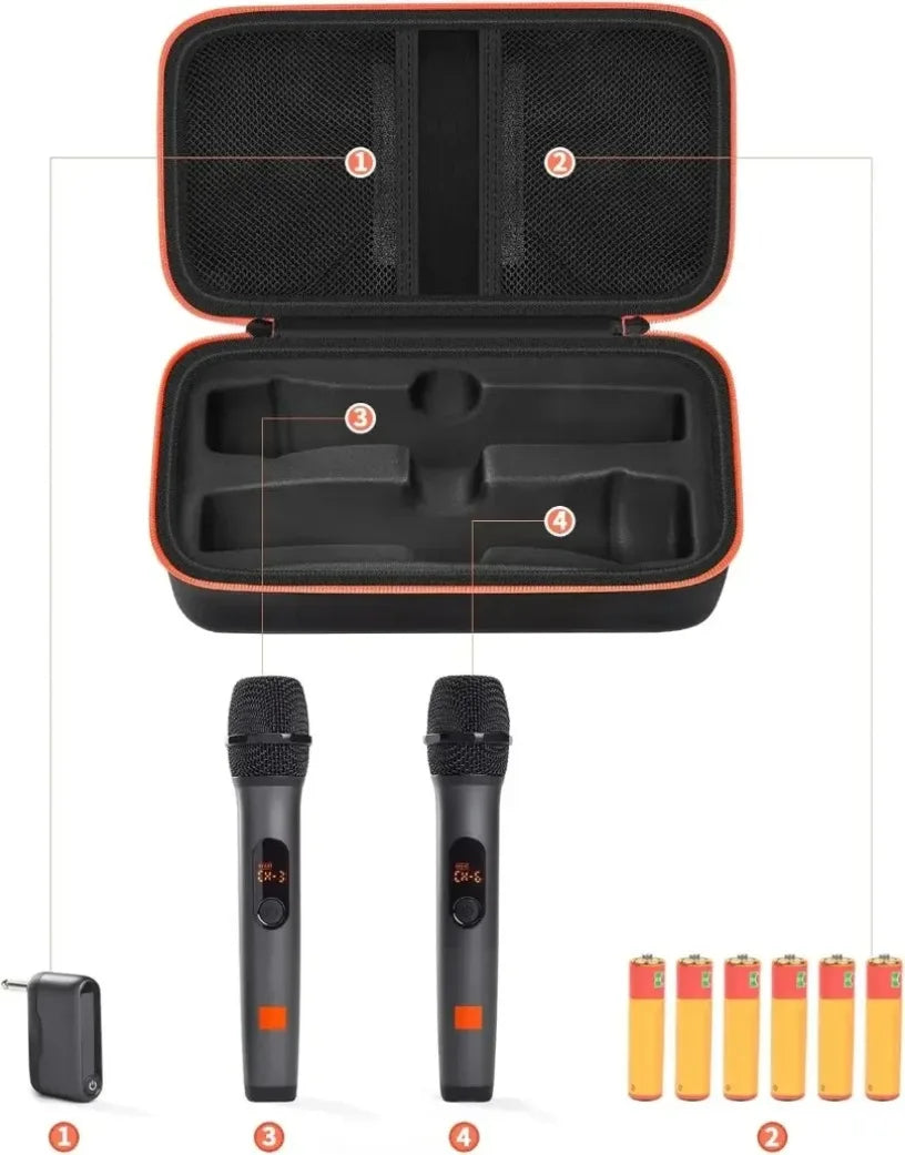 Mic Travel Bag For Wireless Microphone Case for JBL Wireless Two Microphone System Universal Handheld Dual for Singing Karaoke Oasis Select
