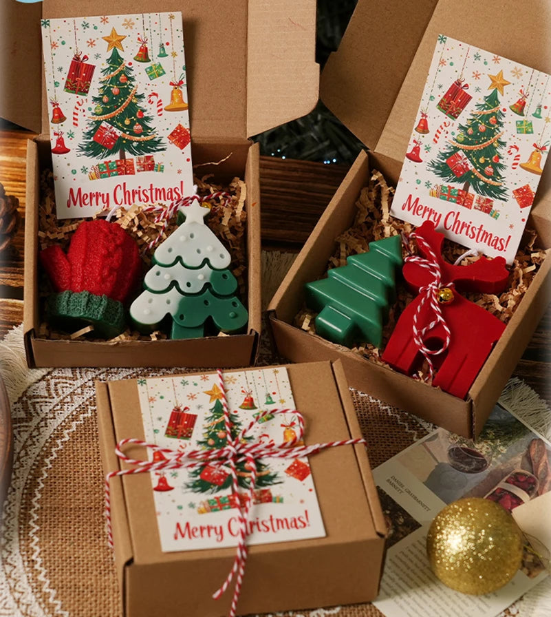 Christmas Tree Gingerbread Man Scented Candle Gift Set Handcrafted Shaped Christmas Gift Creative Souvenir Present Oasis Select
