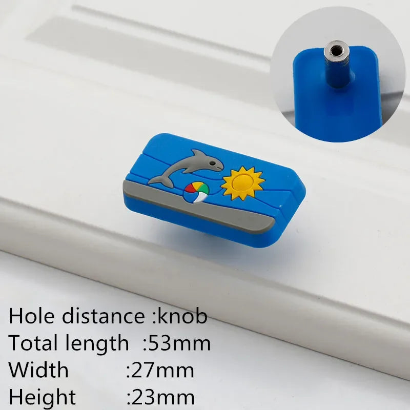 Children Room Rubber Cabinet Knobs and Handles Wardrobe Door Drawer Pulls Cute Star White Cloud Furniture Handle Oasis Select blue knob