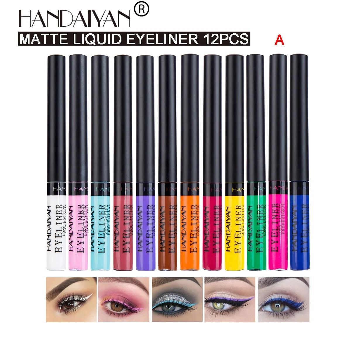 Handaiyan 12-Color Waterproof Matte Eyeliner Pen Set | 24H