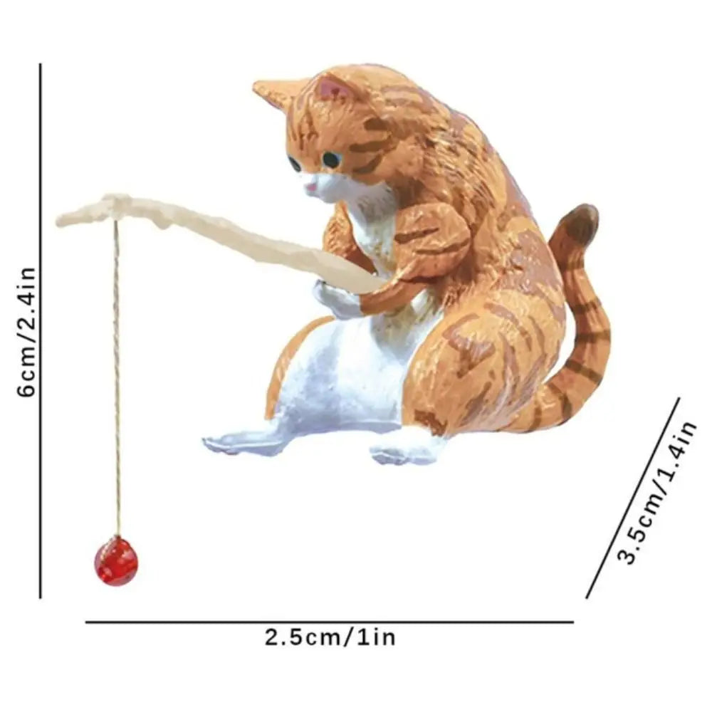 Fishing Cat Figurine – Aquarium Fish Tank Ornament Decor