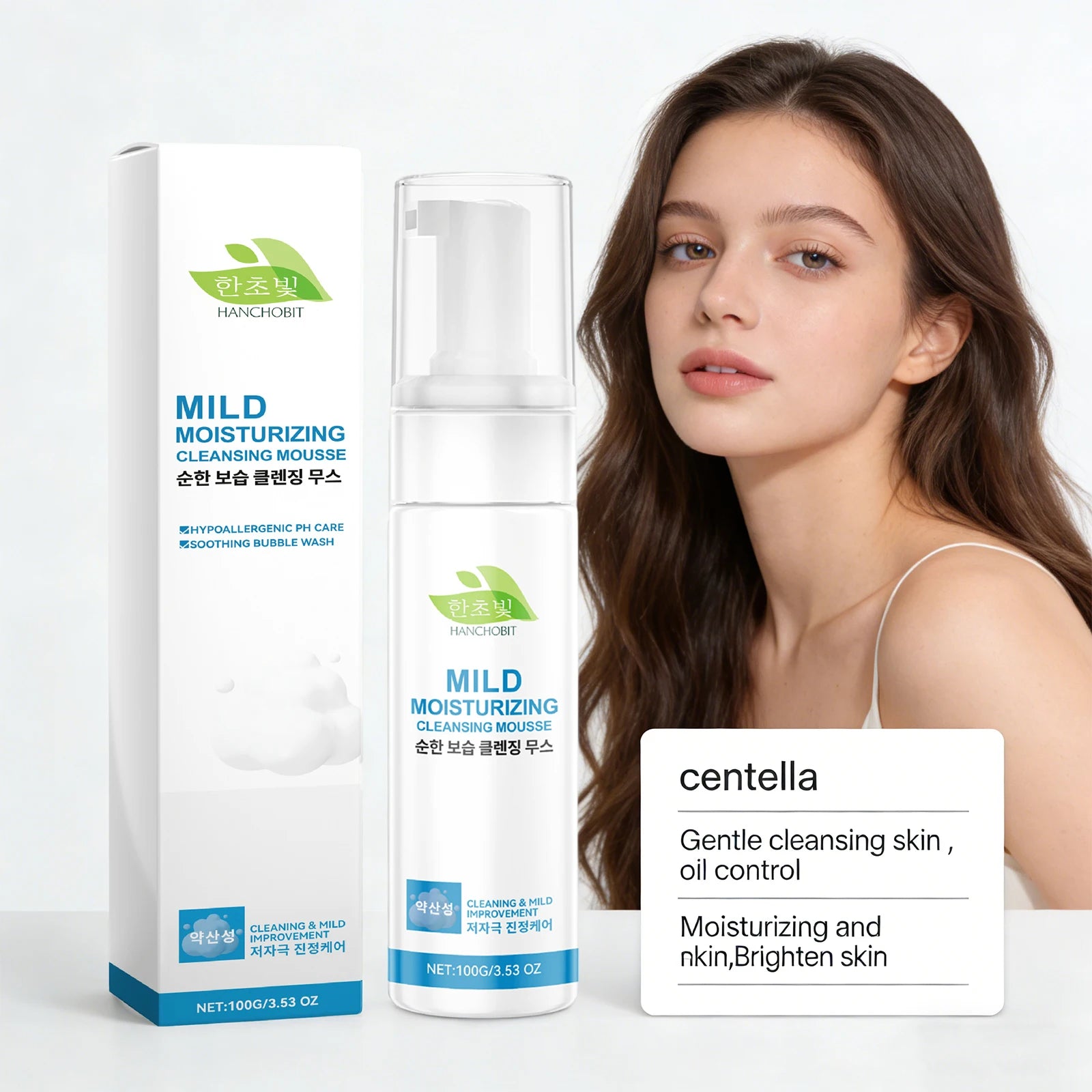 Gentle Moisturizing Cleansing Mousse Centella Face Wash Oil Control Cleansing Pores Shrinking Nourishing Repairing Foam Cleanser Oasis Select