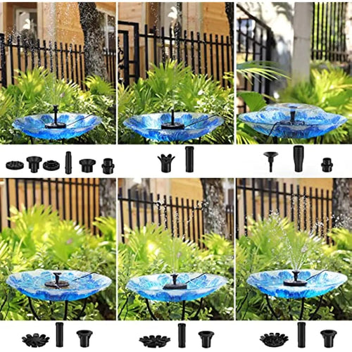 12W Solar Water Fountain DIY Solar Panel Pond Pump with Nozzles Sprays for Garden Decoration Bird Bath Fish Tank Pond Patio Oasis Select