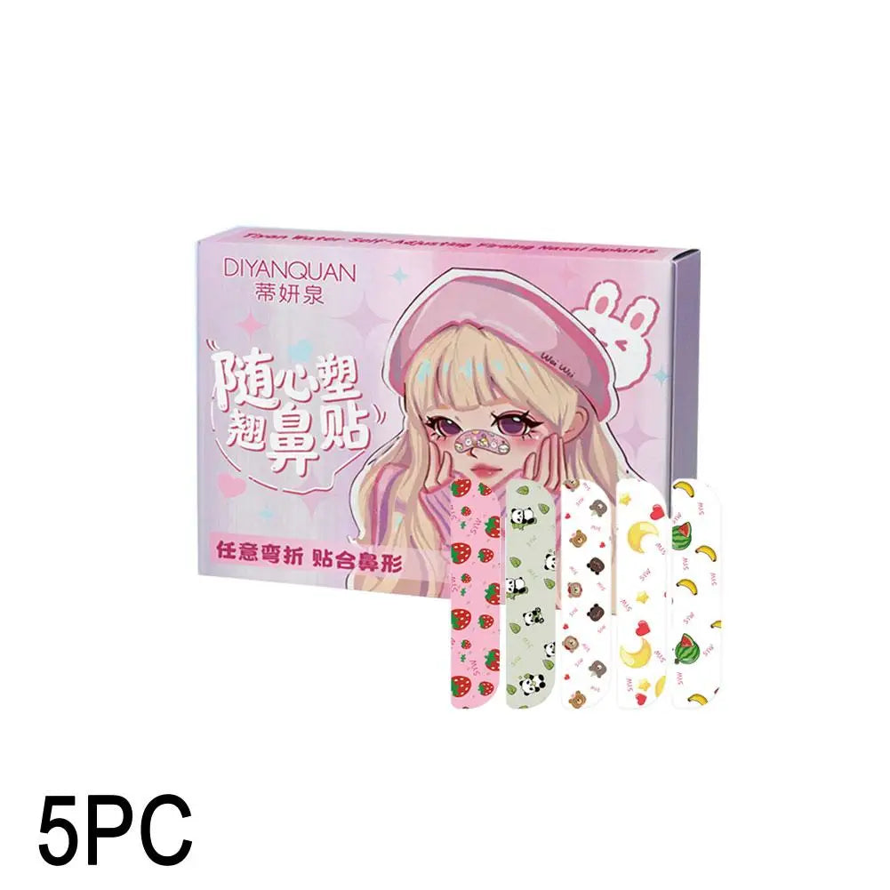 Flexible Shaping Nose Strips For Daily Contouring Self-Adhesive Nose Patches For Rhinoplasty Shaping Corrector Strips Stickers Oasis Select 5pcs