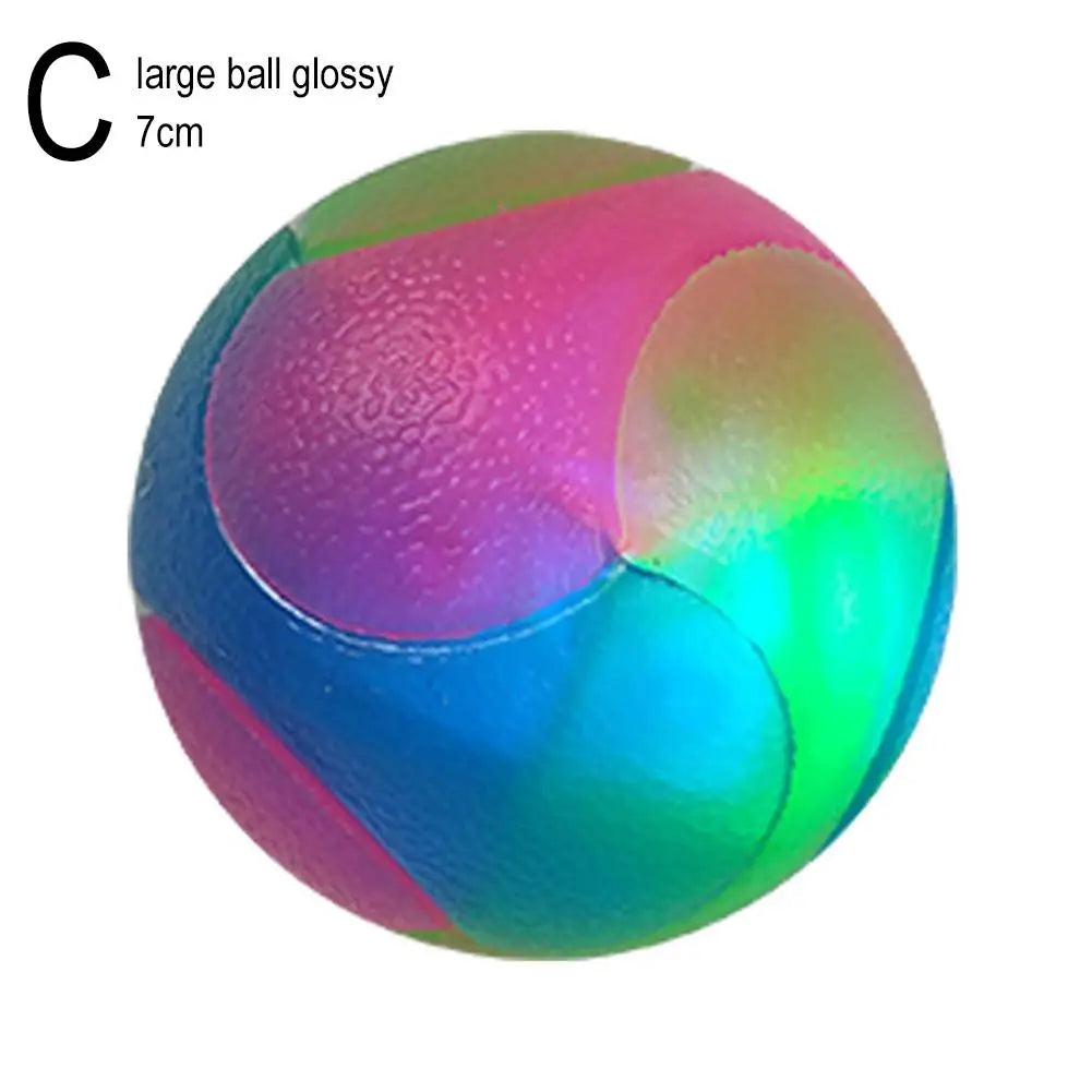 Pet Light Up Toy Ball Glowing LED Puppy Flashing Elastic Ball Toy Color Light TPR Ball Interactive Toys For Cats Dogs Oasis Select C
