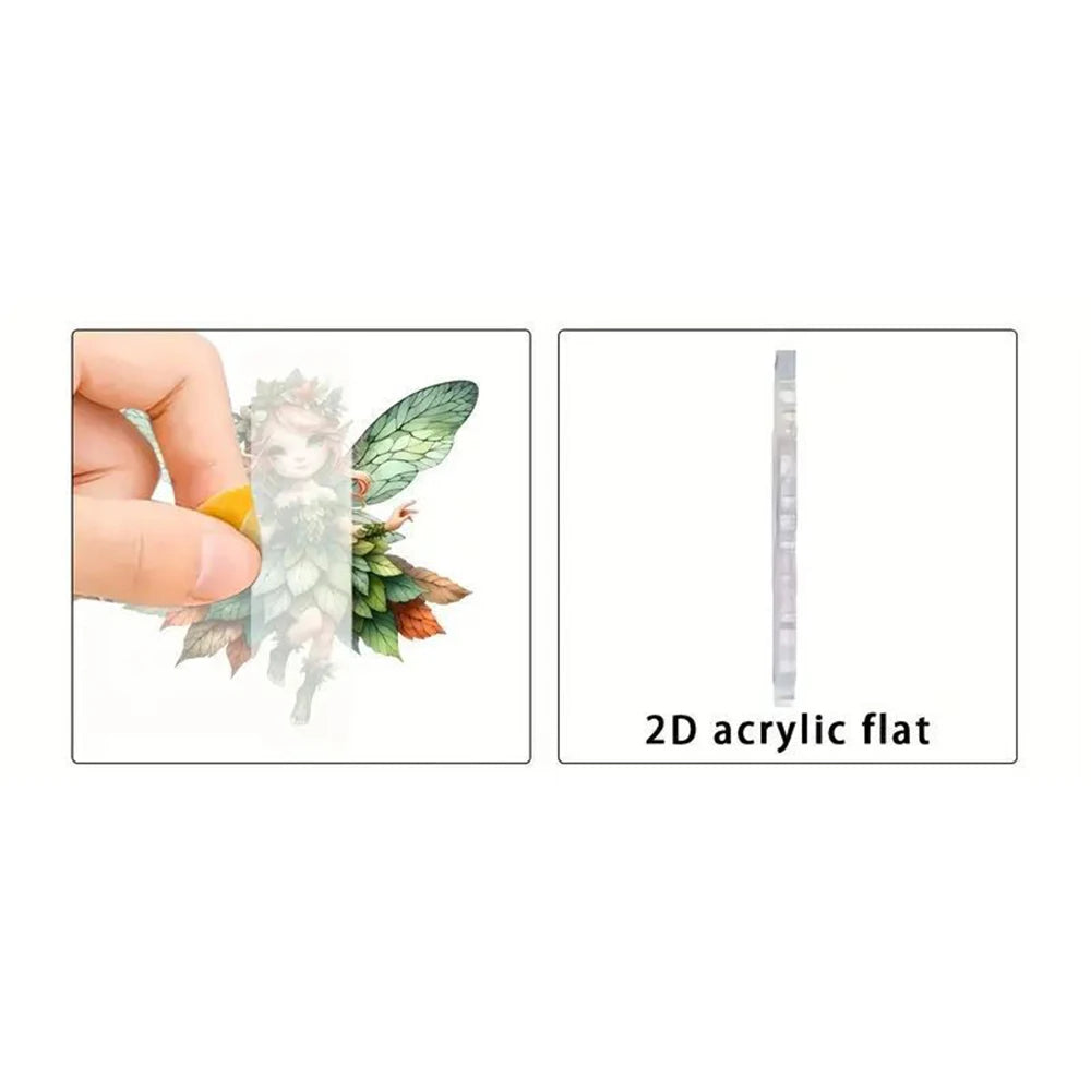 1pcs 2D Acrylic Green Elf Pendant Flower Fairy Charms Small Fresh Car Pendant Cartoon Cute Elf Car Rearview Mirror Decoration Oasis Select