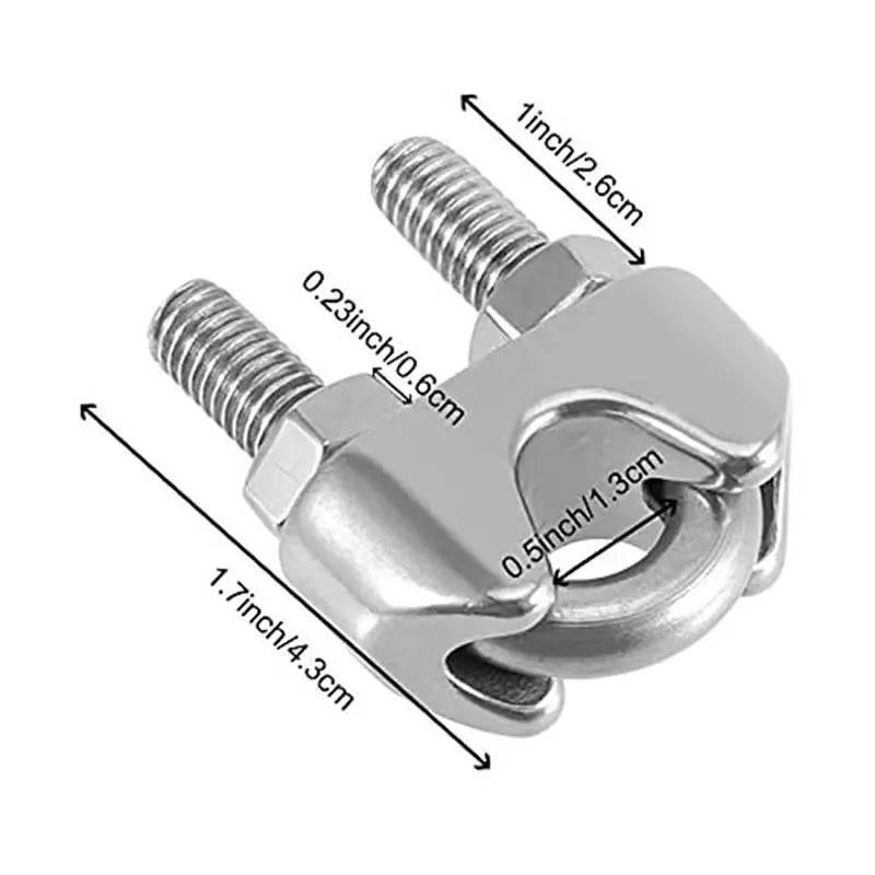 LIKE WISH 3/8 Inch Wire Rope Clamp Heavy Duty Wire Rope Clamp Wire Rope Clip M10 Stainless Steel,20 PCS Oasis Select