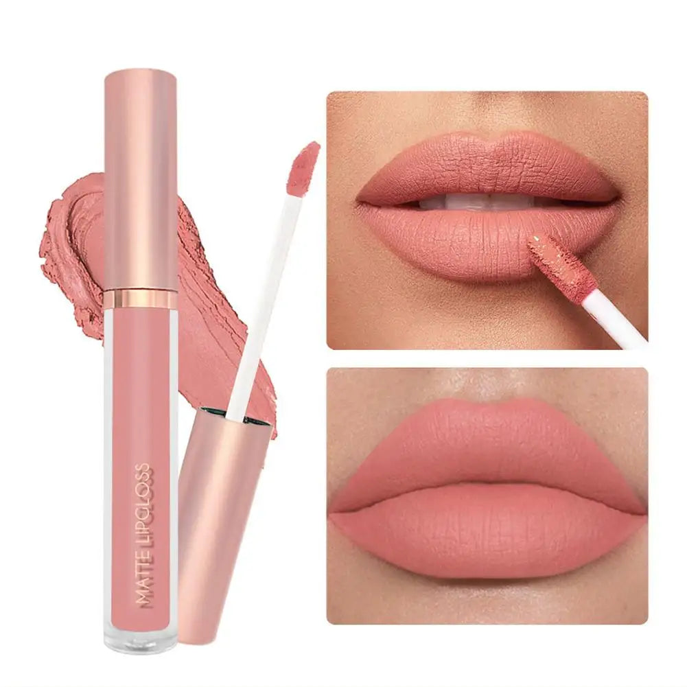 3-Piece Nude Velvet Matte Liquid Lipstick Set – Long-Lasting Liquid Lipstick Set Oasis Select