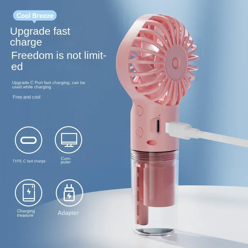 USB Rechargeable Mini Misting Fan – 4 Speeds | Portable Spray