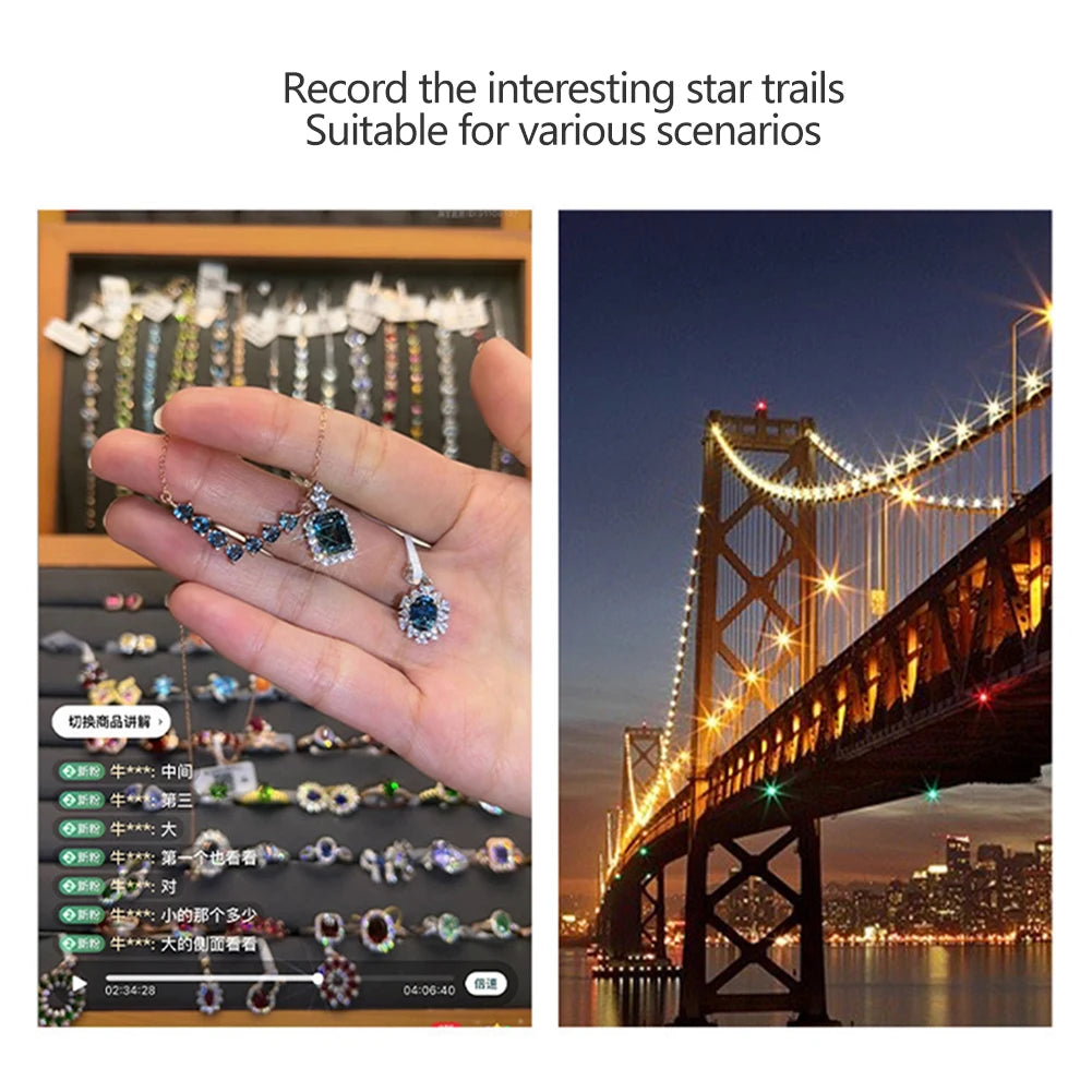 52mm Adjustable Star Filter Lens for Phone Night & Jewelry Shots