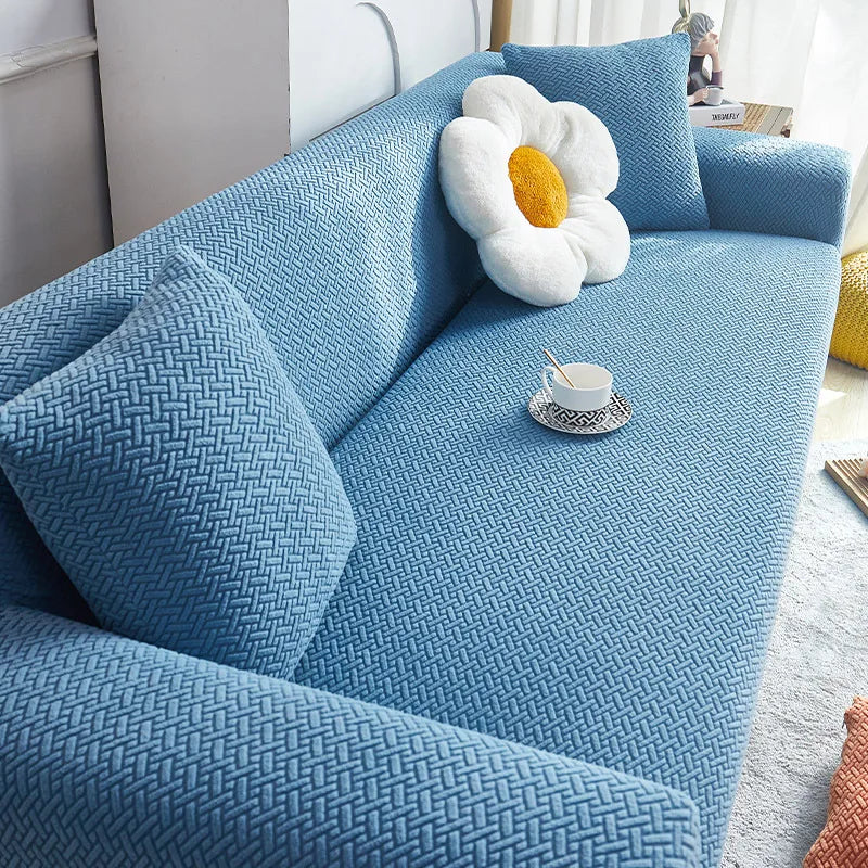 New Multi-functional Sofa Cover All-inclusive Universal Anti-cat Scratch Elastic One-piece Sofa Cover Sofa Covers Oasis Select 5 people 305-360cm lake blue