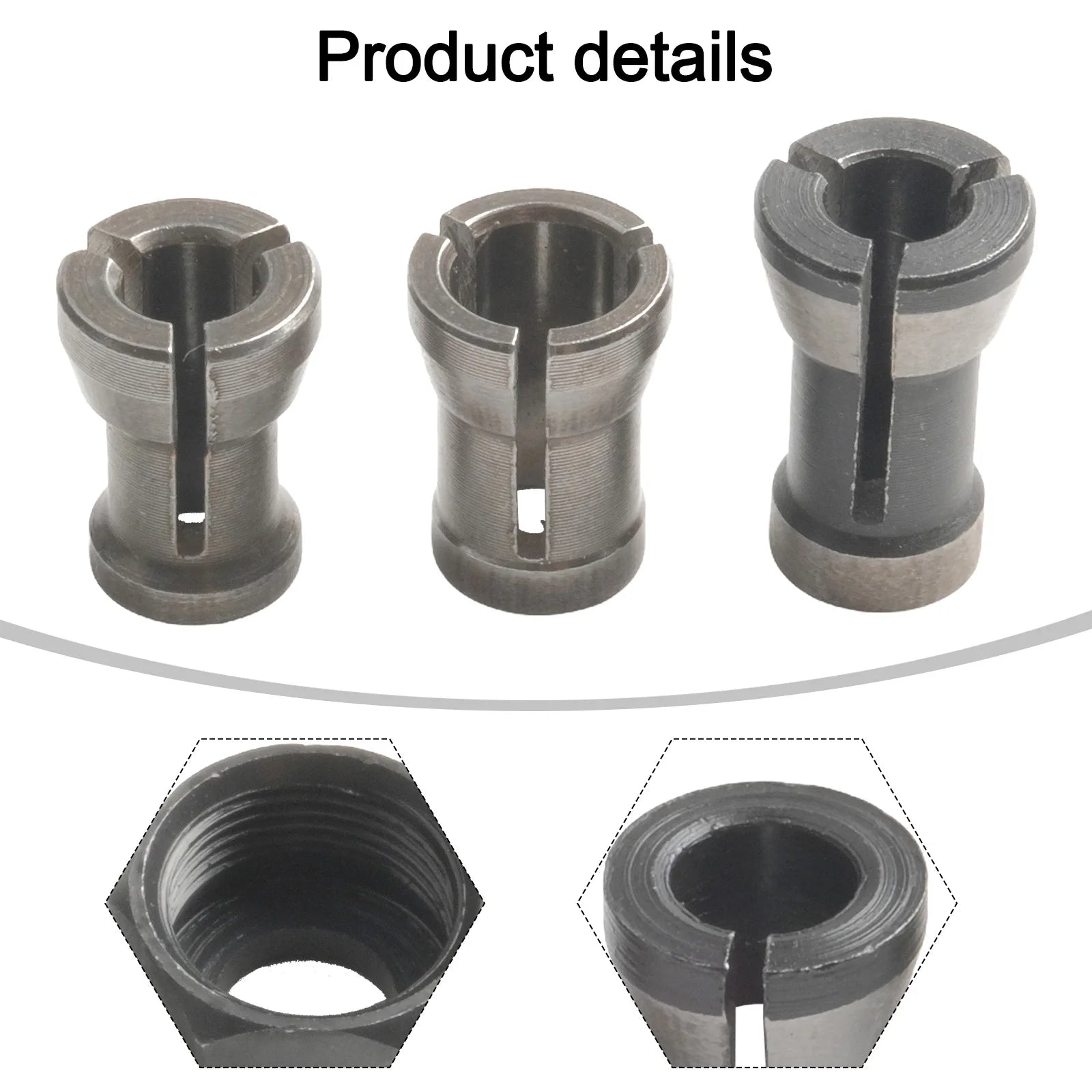 6/8pcs 6mm 6.35mm 8mm Milling Cutter Collet Adapter Collet Chuck For Engraving Trimming Machine Electric Router Accessories Oasis Select