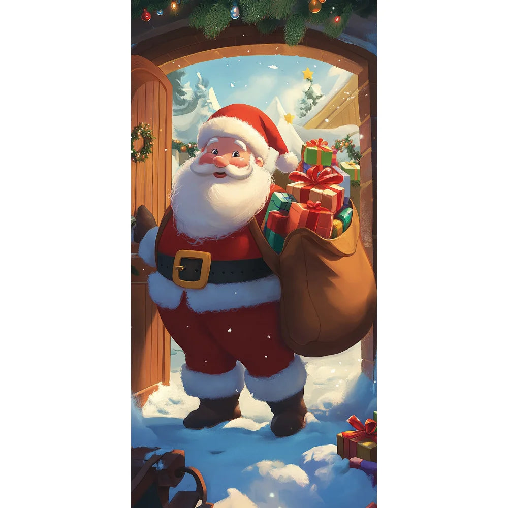 Christmas Snowman & Santa Door Cover Banner | Holiday Decor
